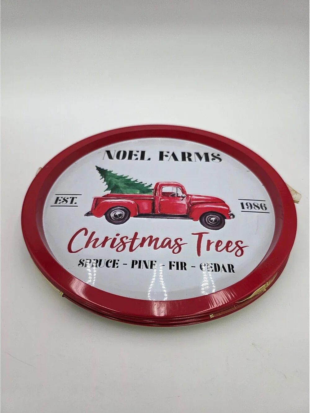 Noel Farms Christmas Trees Set of 4 Decorative Trays